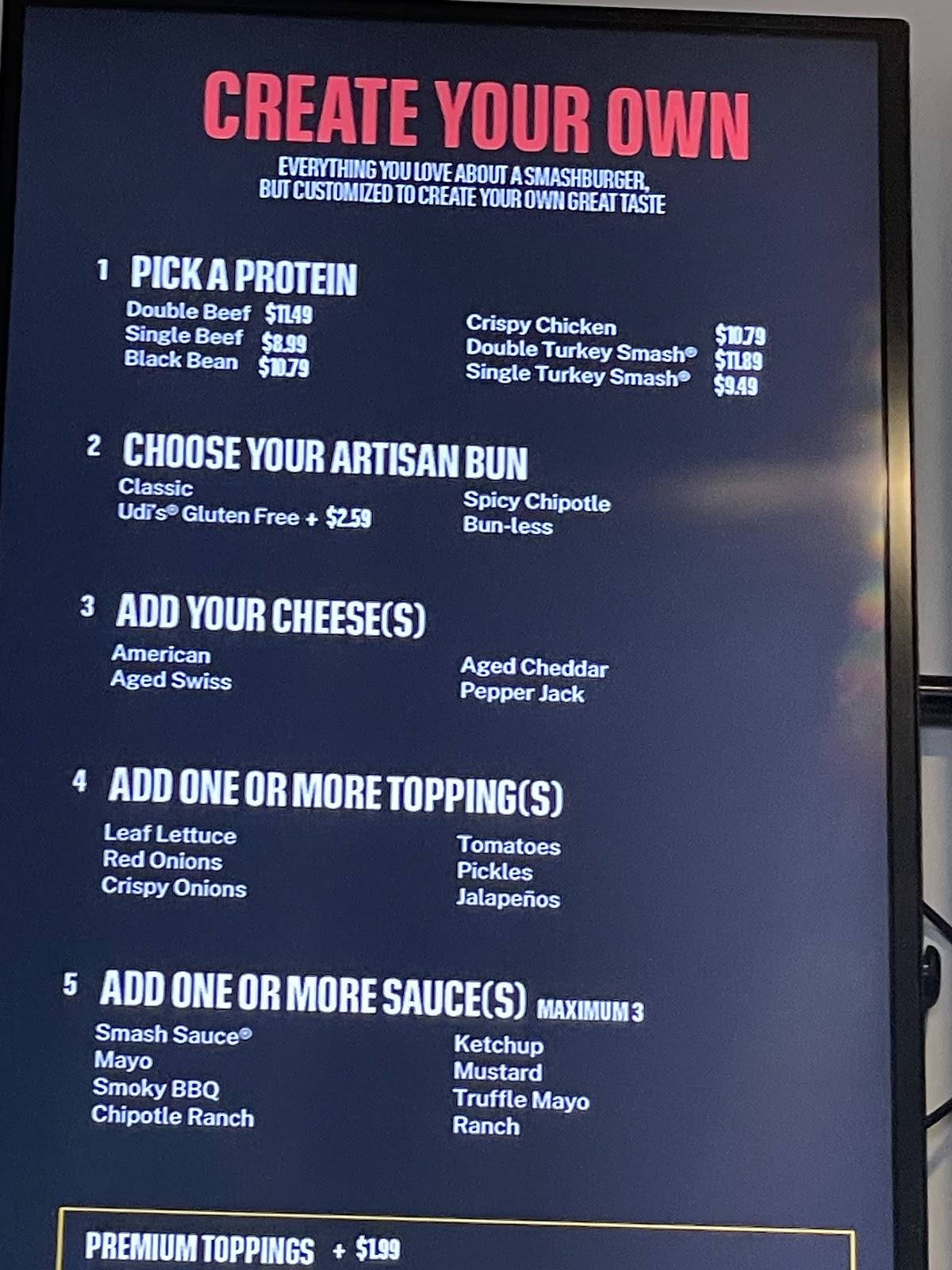 Smashburger меню