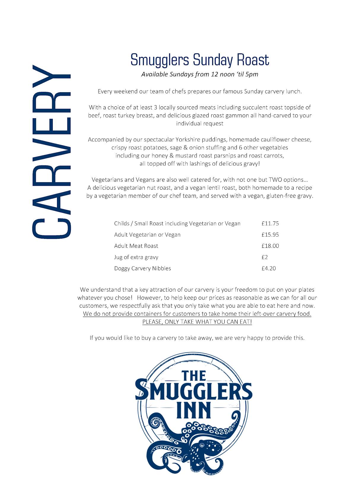 Smugglers Inn меню