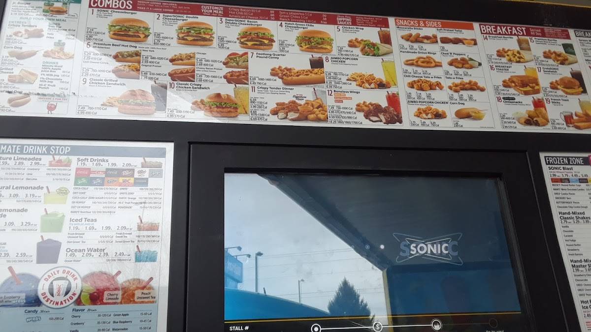 Sonic Drive-In меню