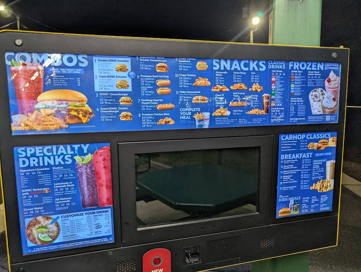 Sonic Drive-In меню