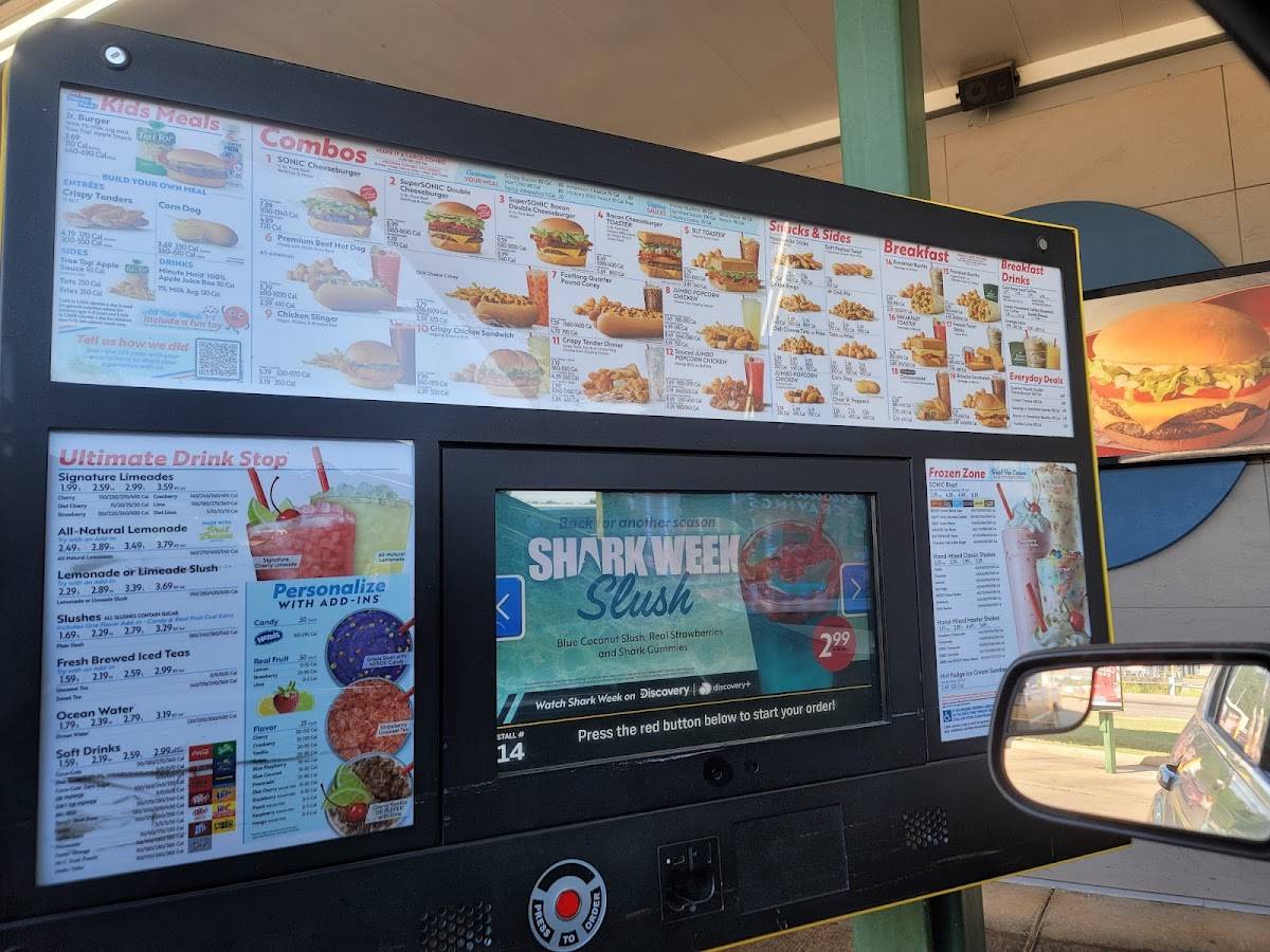 Sonic Drive-In меню