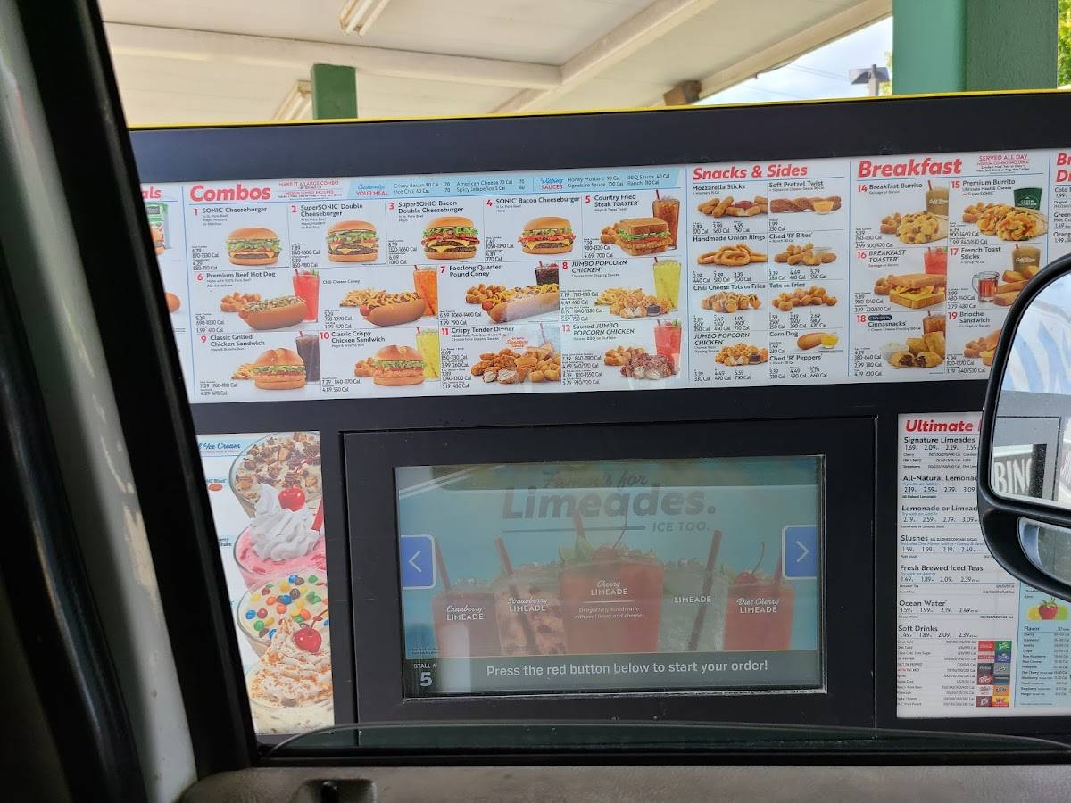 Sonic Drive-In меню