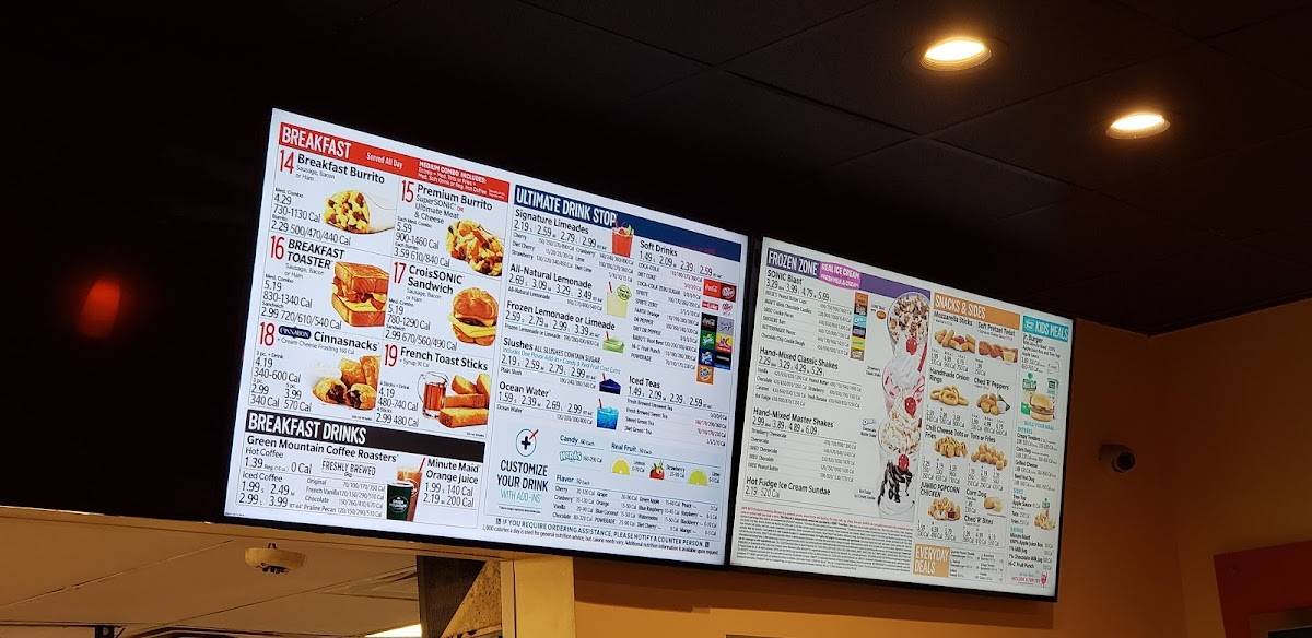Sonic Drive-In меню