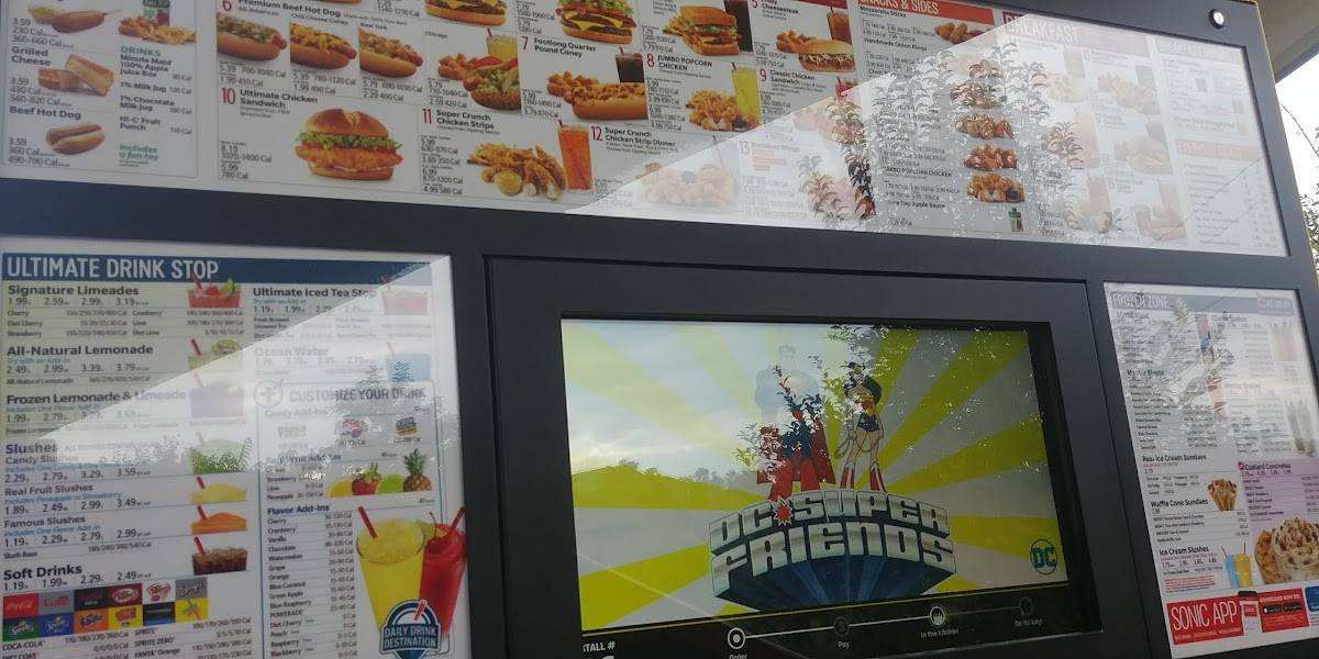 Sonic Drive-In меню