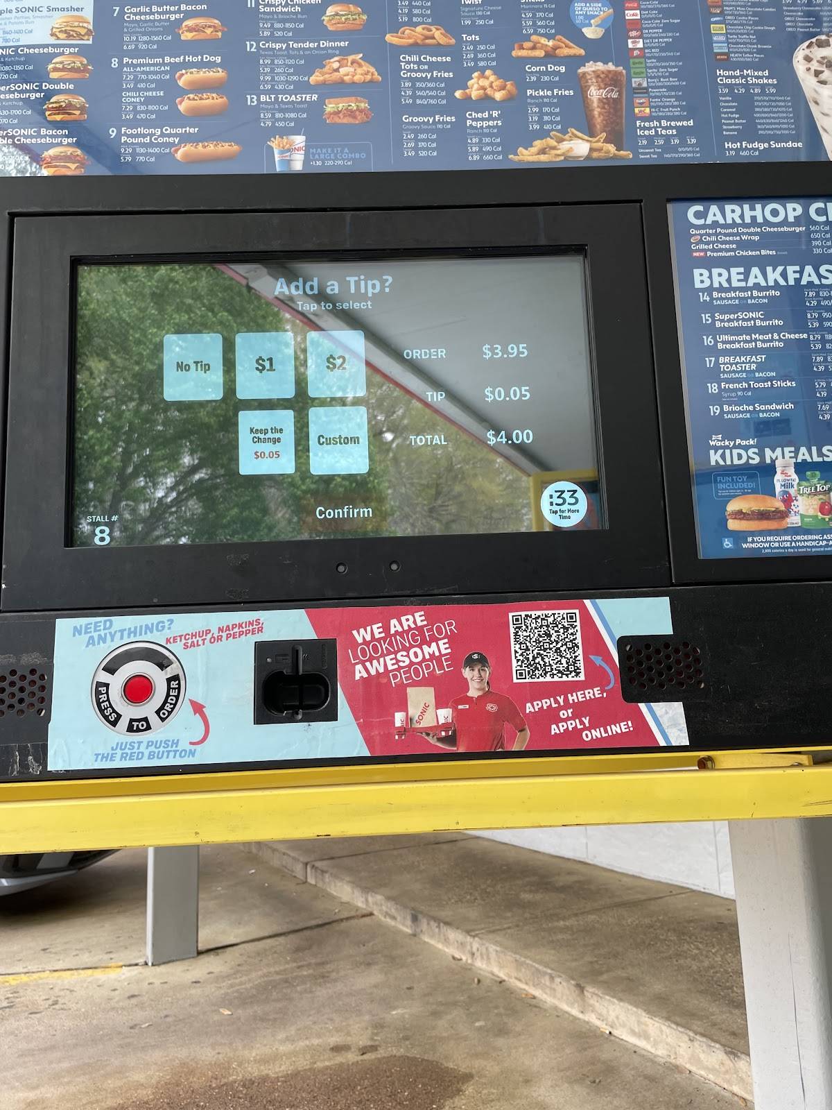 Sonic Drive-In меню