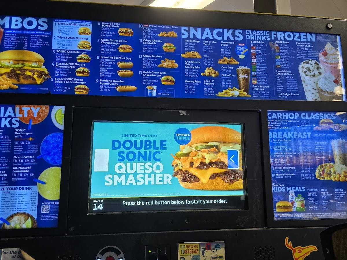 Sonic Drive-In меню