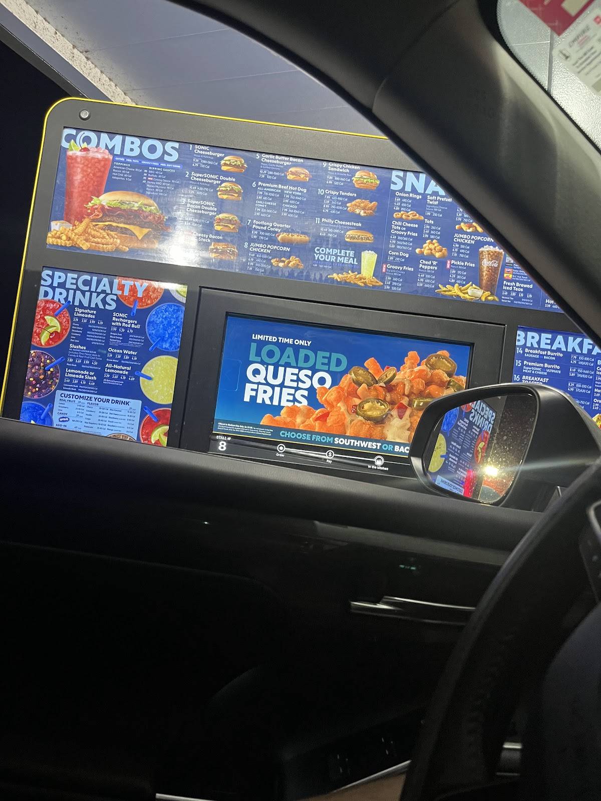 Sonic Drive-In меню