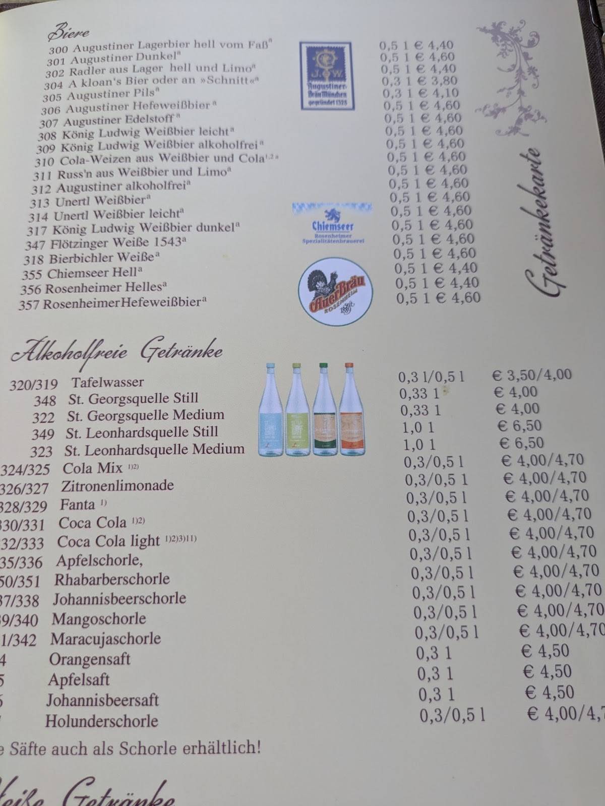 Duschlbräu Rosenheim - Traditionsgaststätte im Herzen von Rosenheim меню