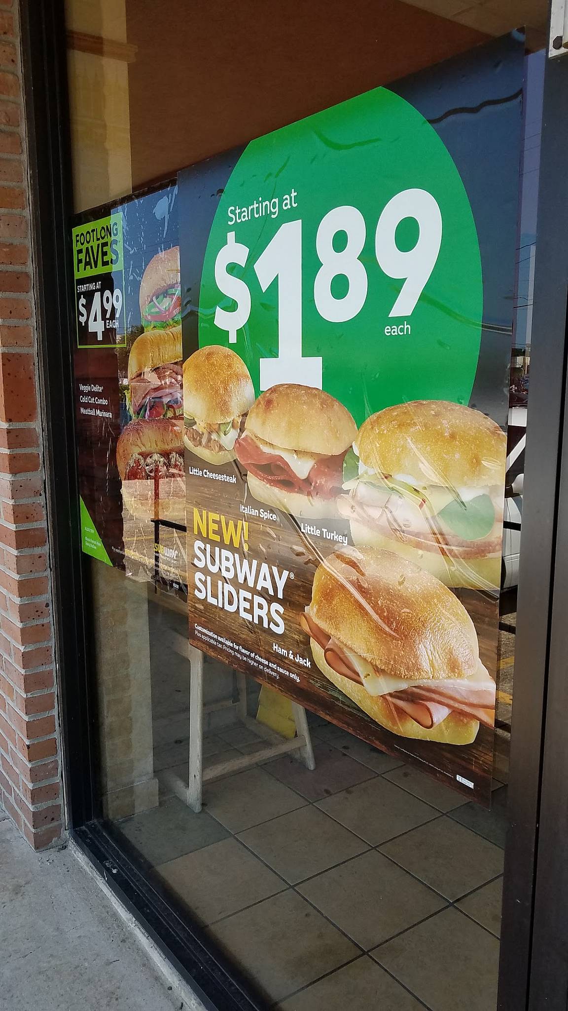 Subway меню