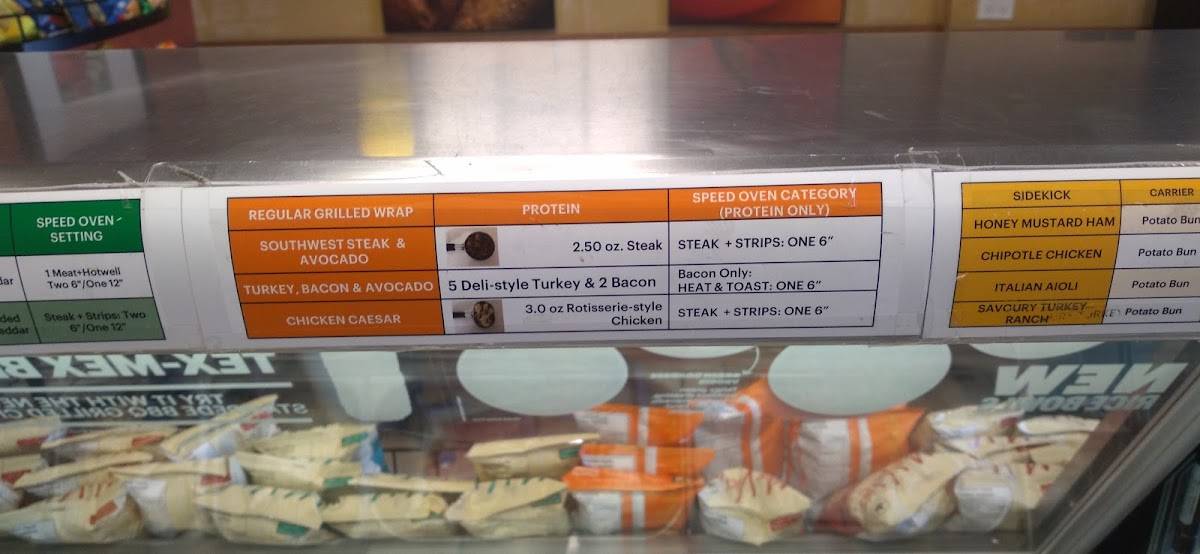 Subway меню