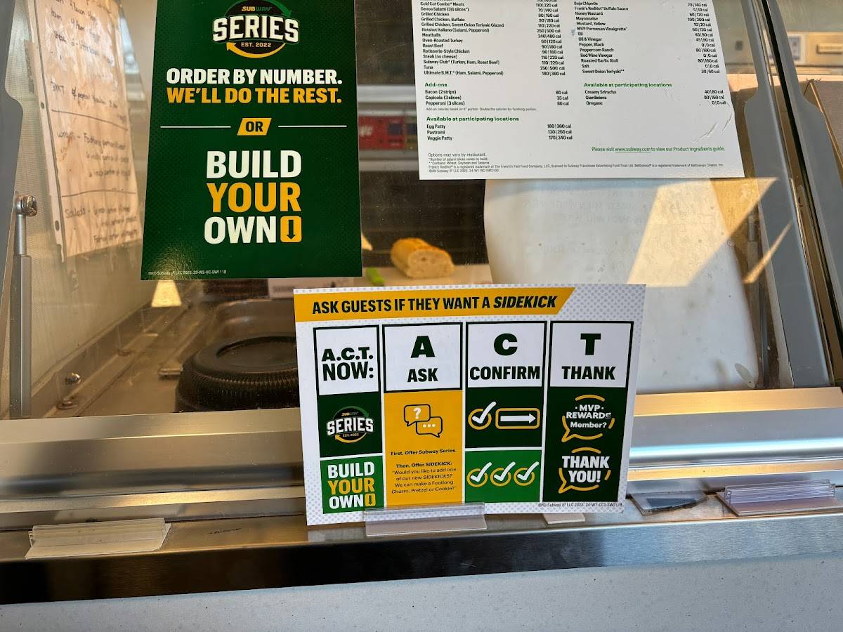 Subway меню
