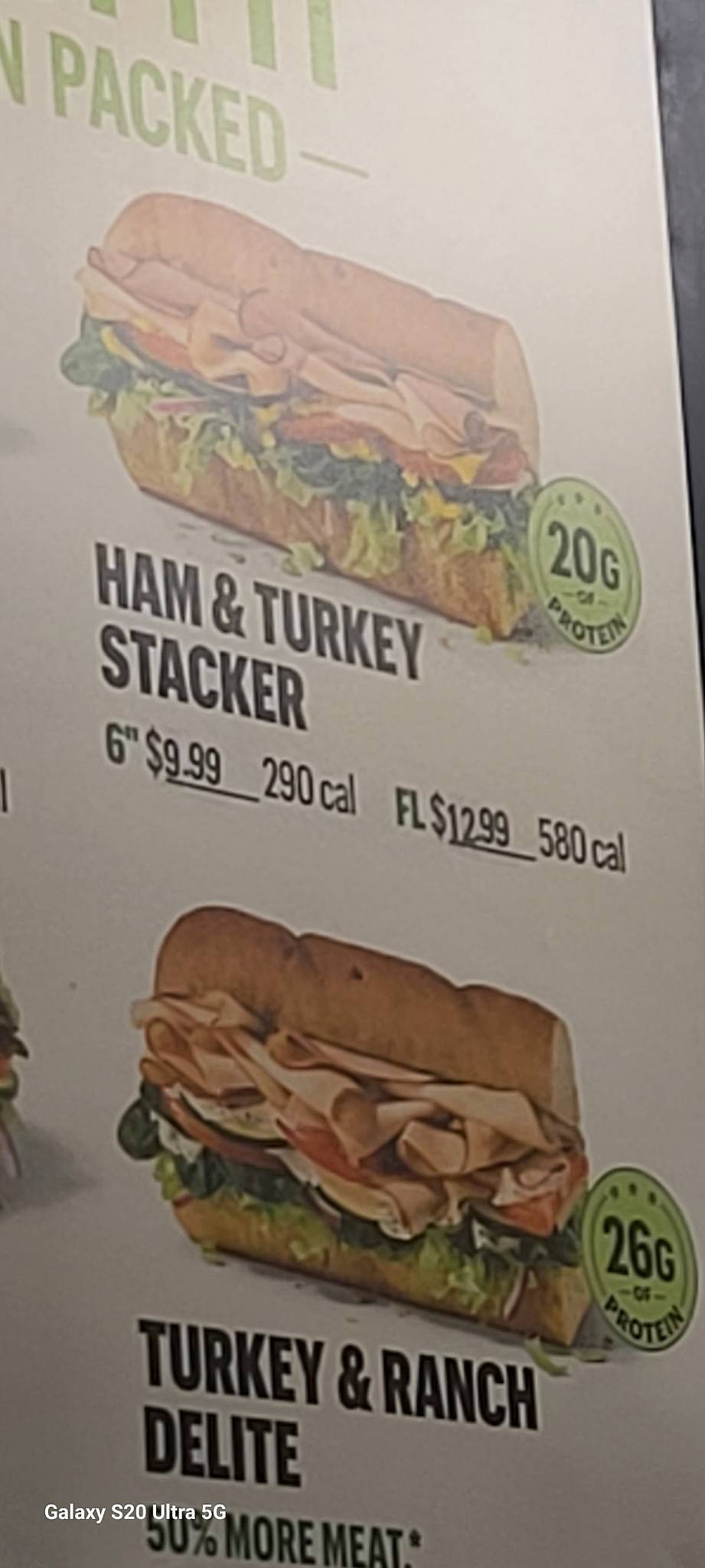 Subway Diriyah меню