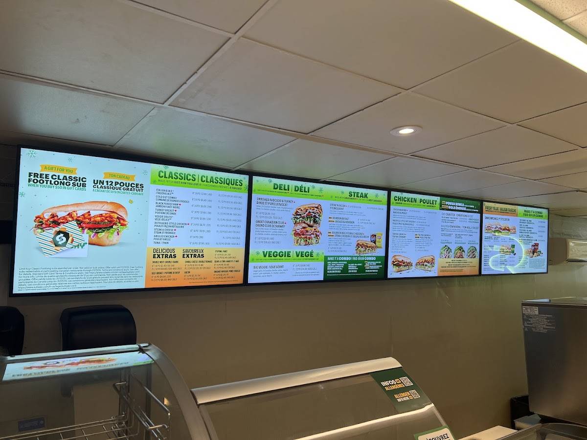 Subway меню