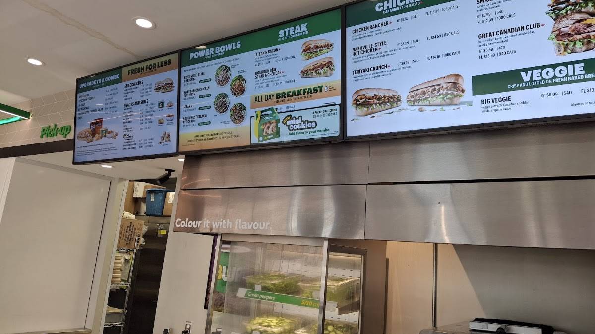 Subway меню
