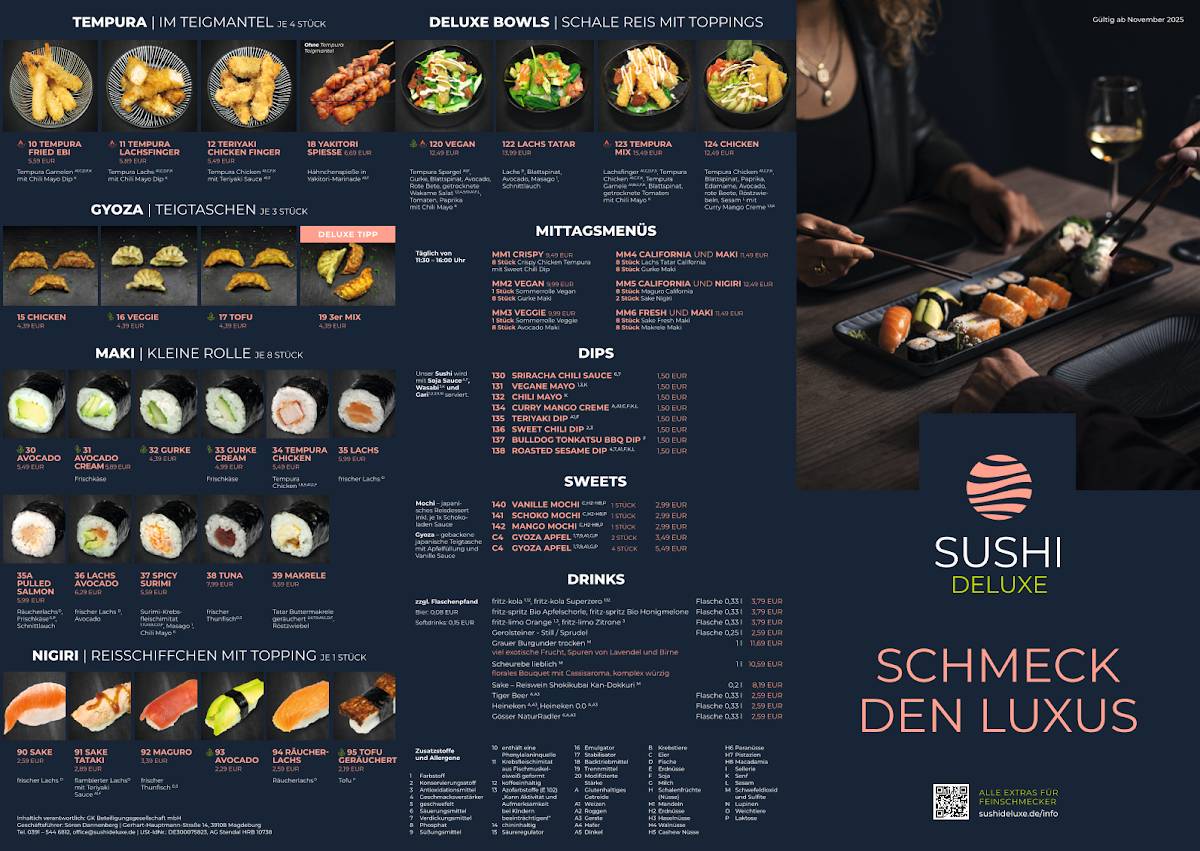 Sushi Deluxe Rostock Hansaviertel меню