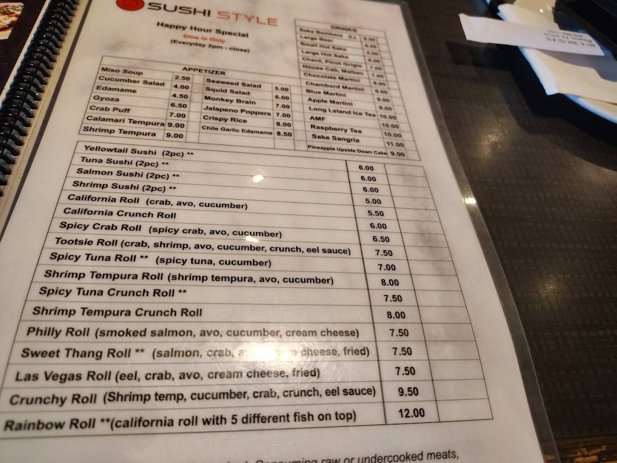 Sushi Style меню