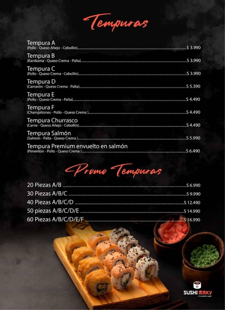 Sushimaky las Rastras меню