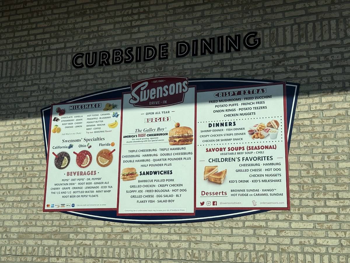 Swensons Drive-In меню
