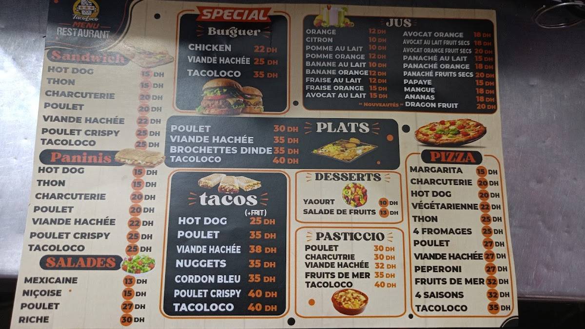TACOLOCO snack меню