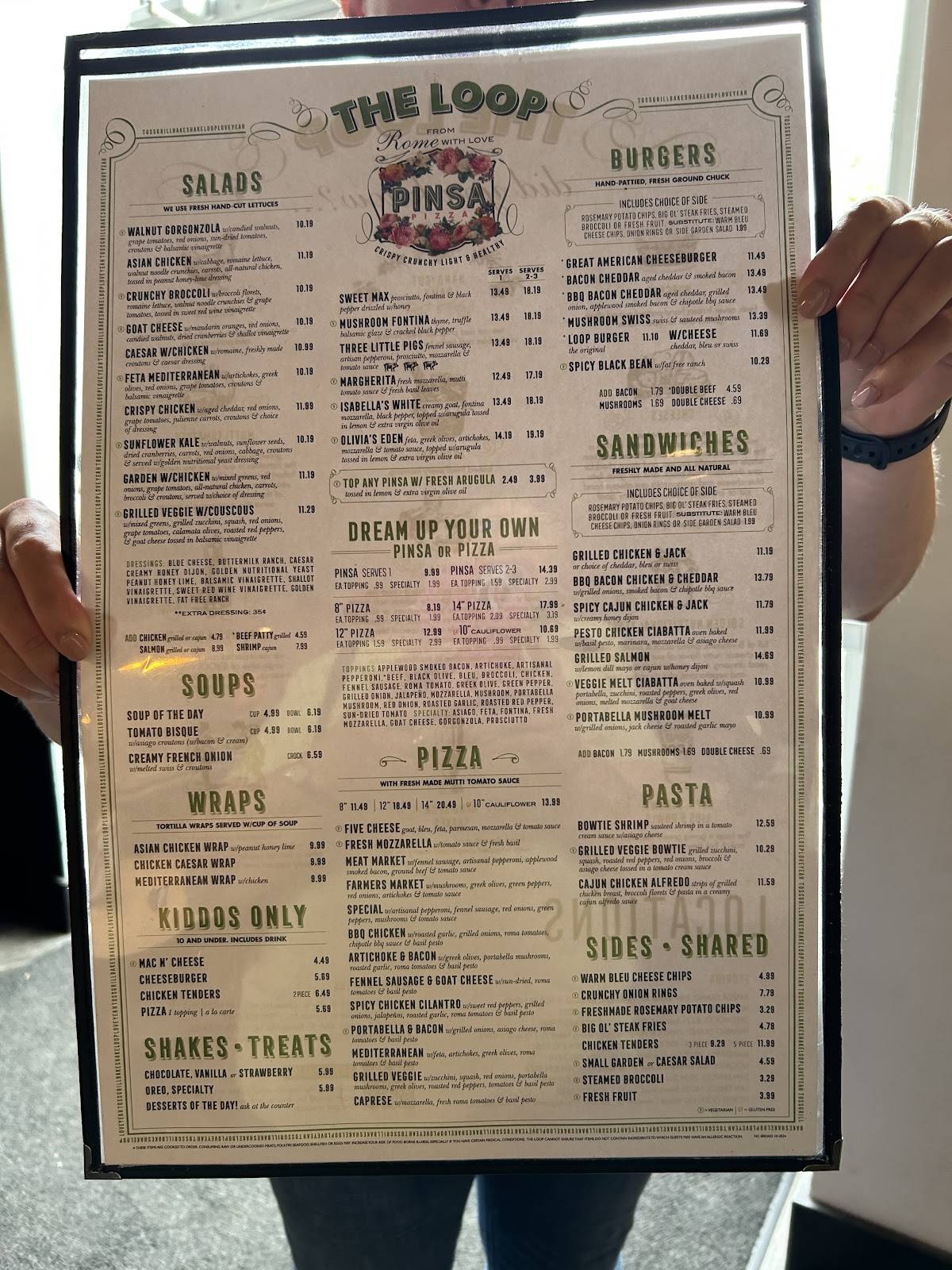 THE LOOP RESTAURANT меню
