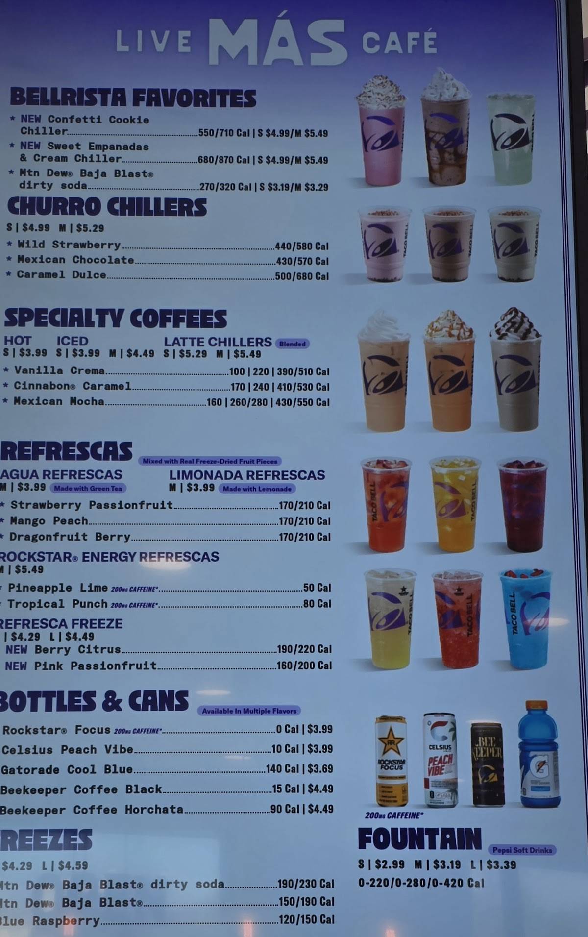 Taco Bell - Live Más Café меню