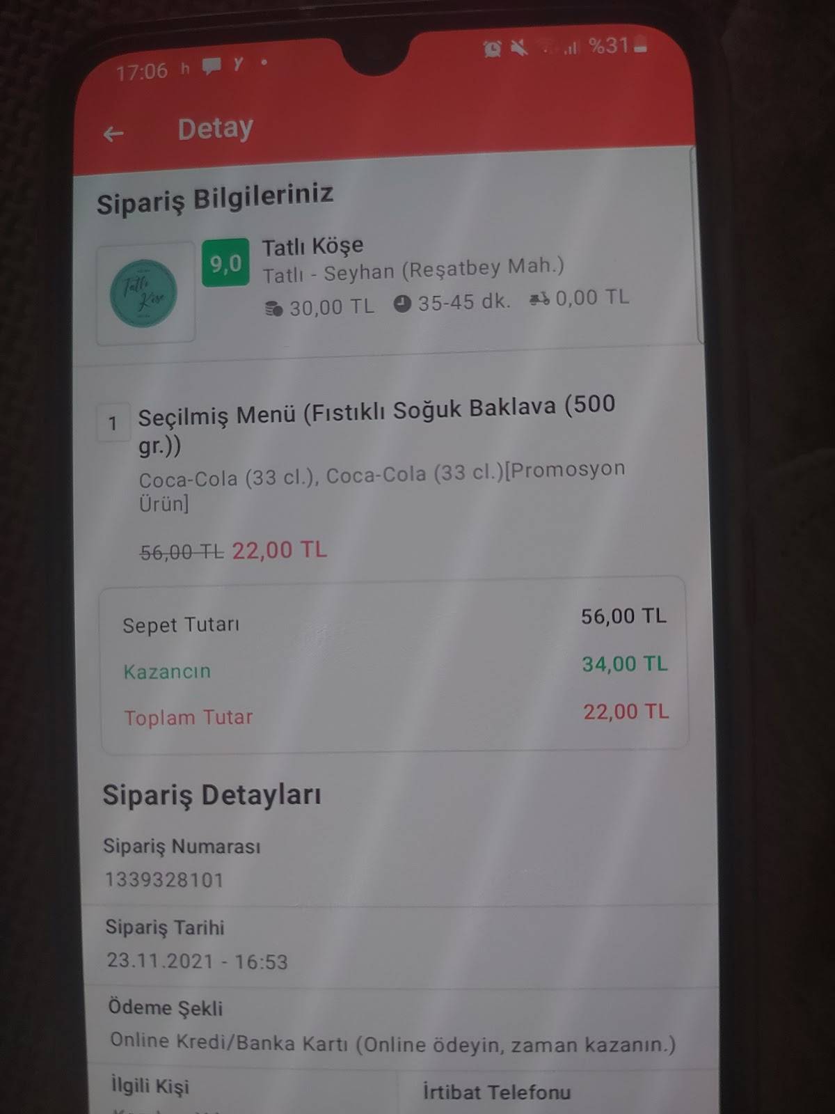 Tatlı Durağı меню