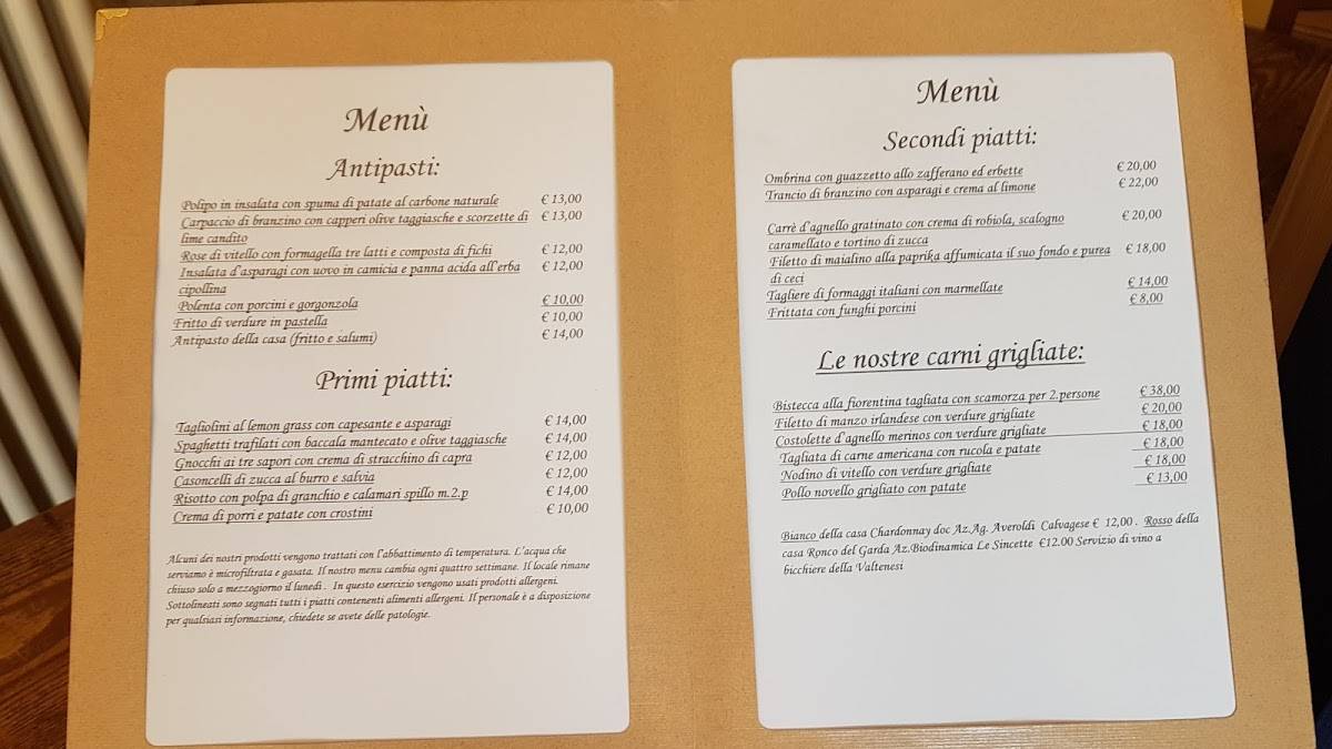 Taverna Picedo меню
