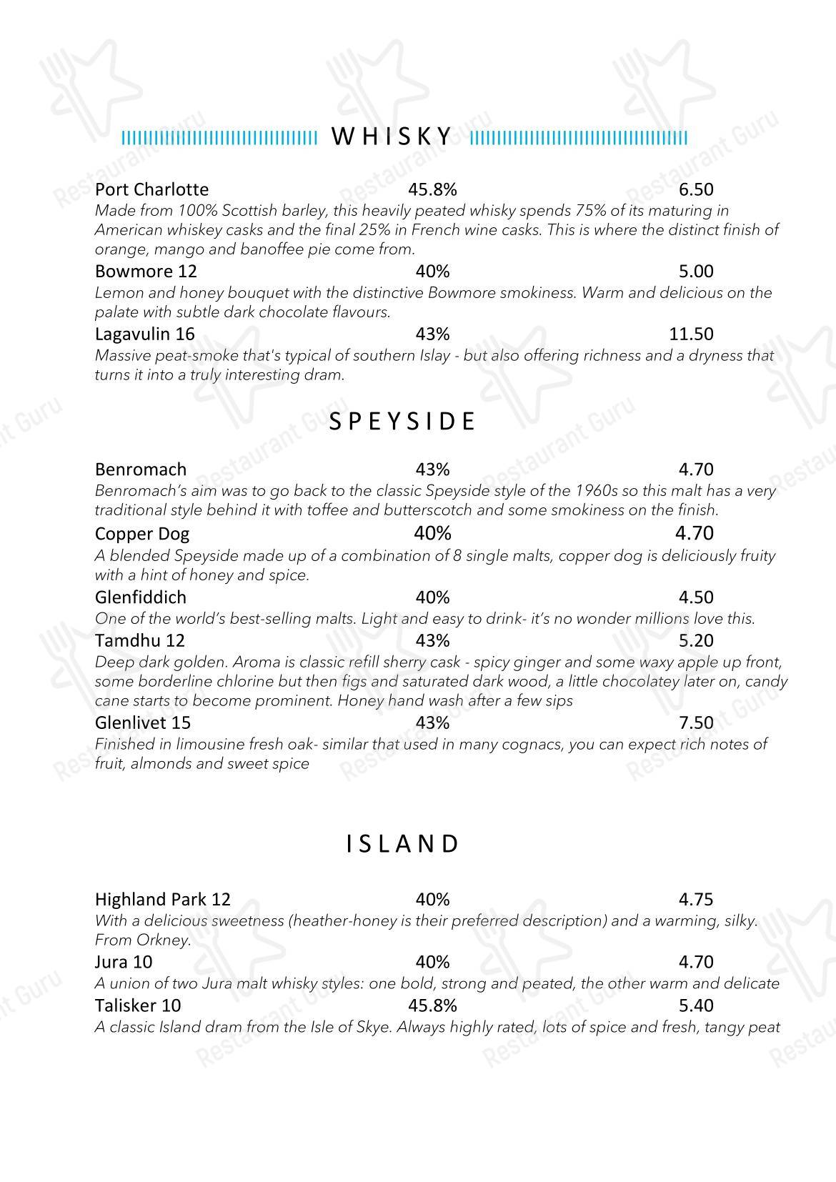 Wine Menu паба и бара The Bridge Inn в Эдинбурге