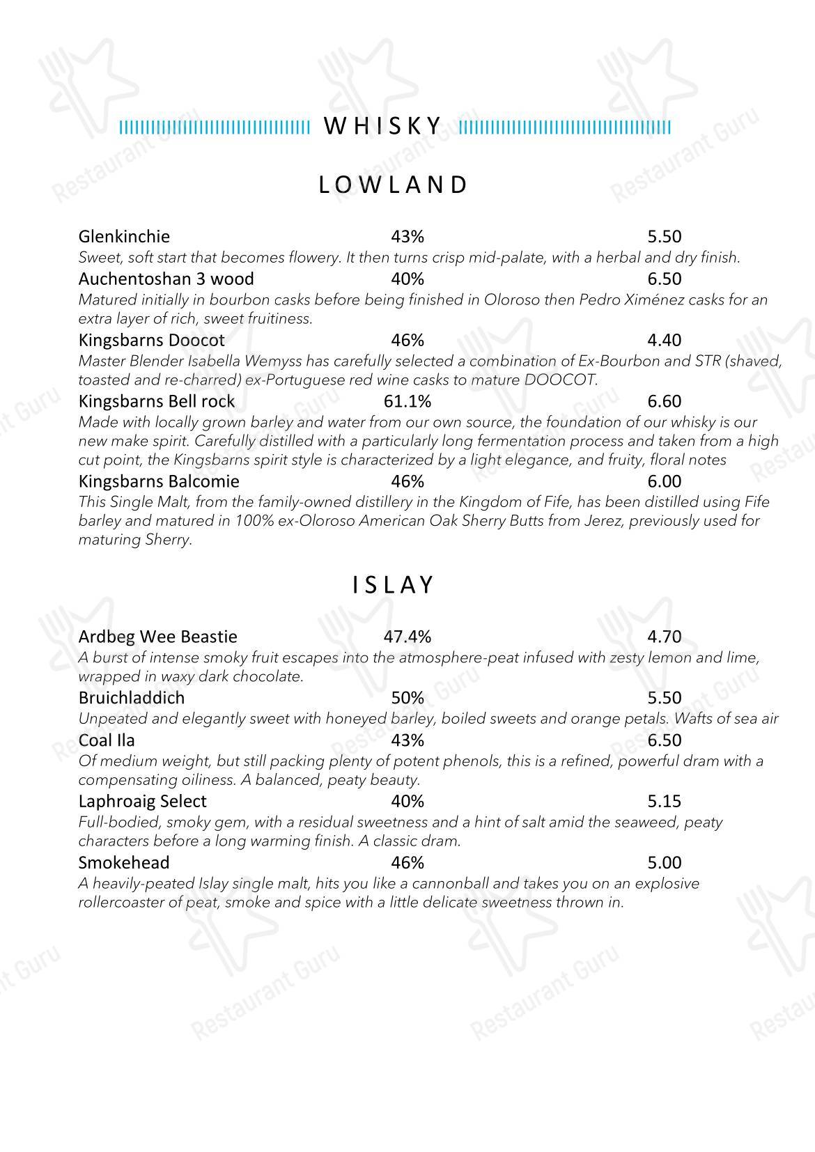 Wine Menu паба и бара The Bridge Inn