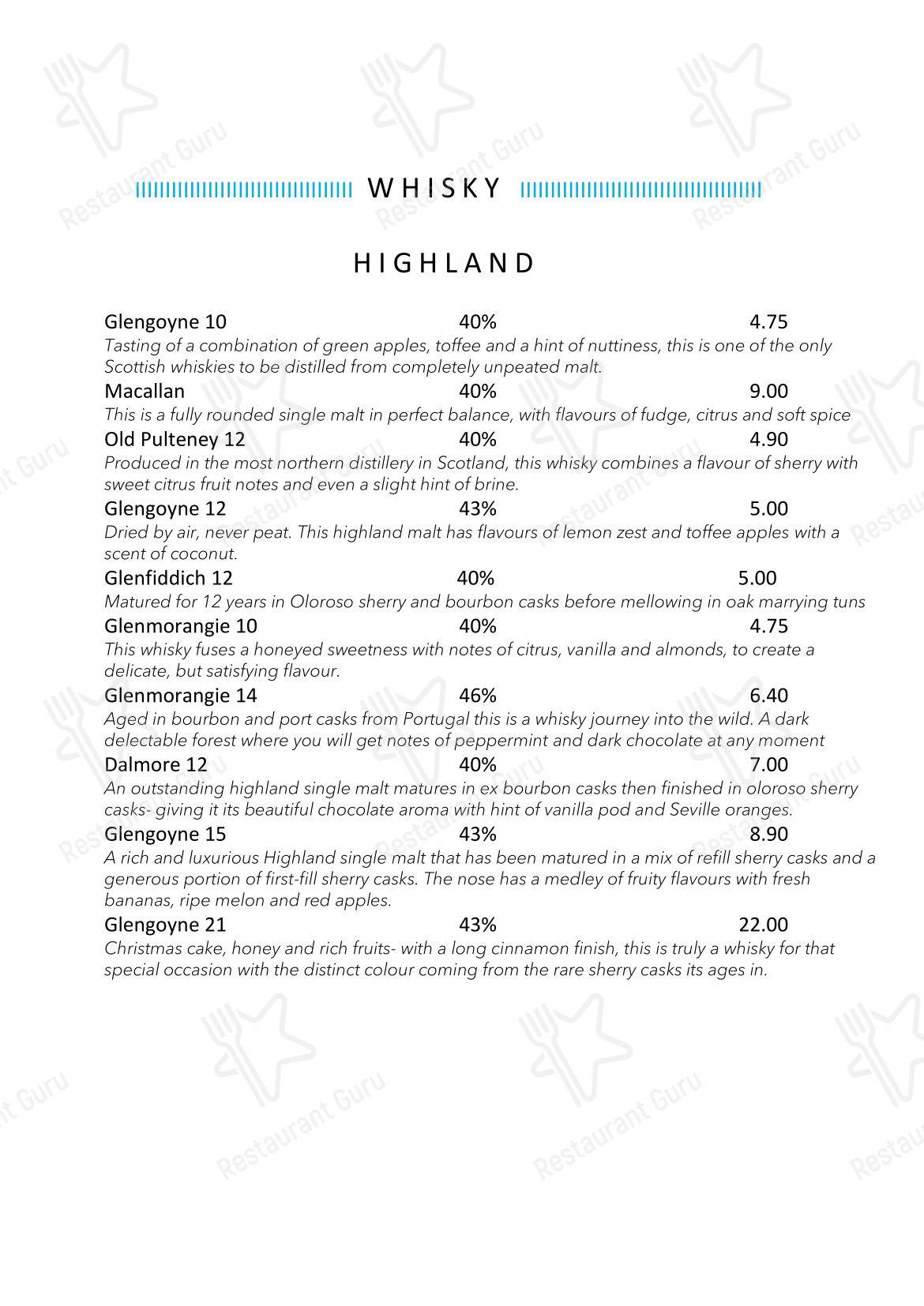Меню паба и бара The Bridge Inn - Wine Menu