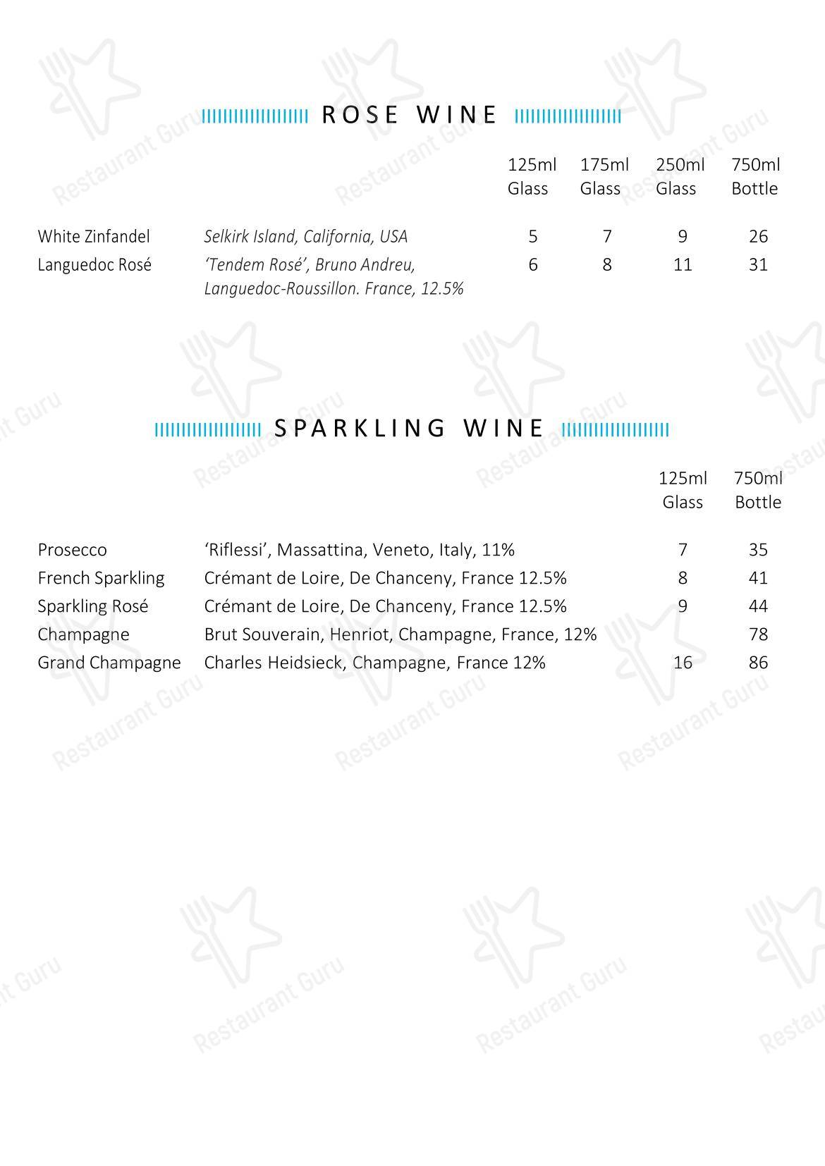 Wine Menu паба и бара The Bridge Inn в Эдинбурге
