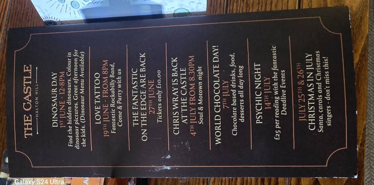 The Castle at Halton меню