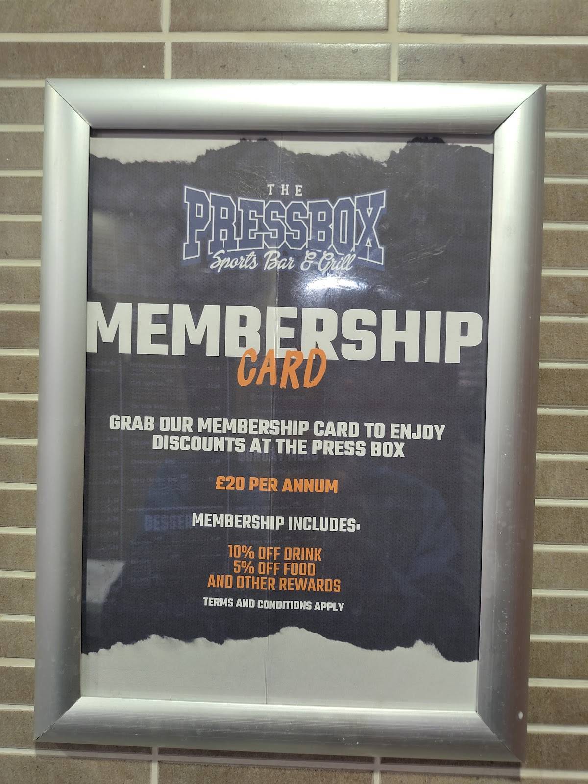 The Press Box меню