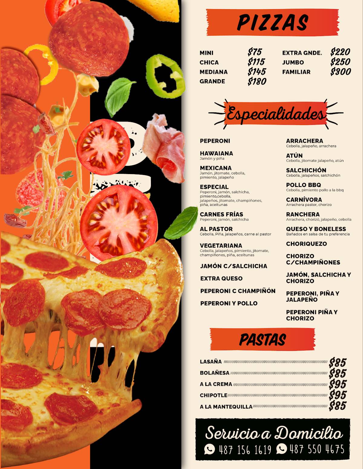 Tiki’s pizza меню