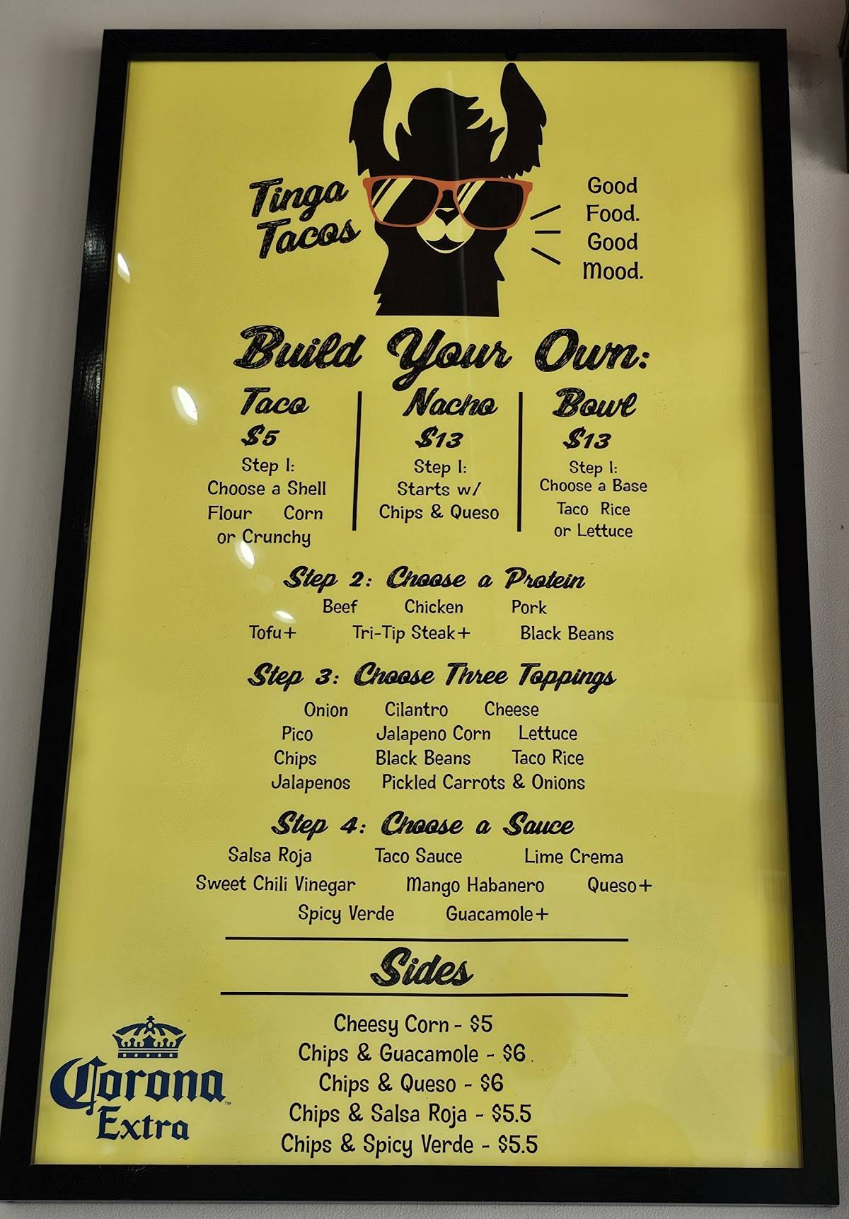 Tinga Tacos меню