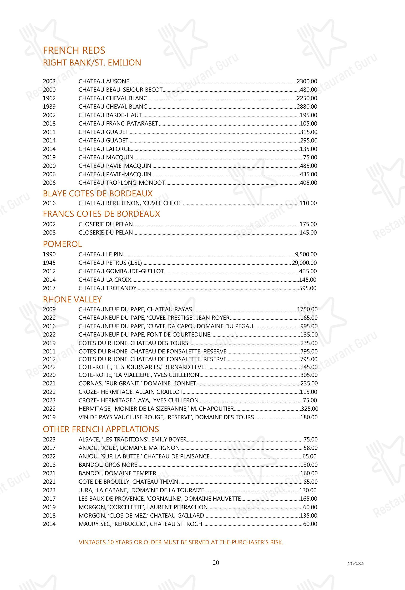 Boronia Catering Menu Pack ресторана Tony's