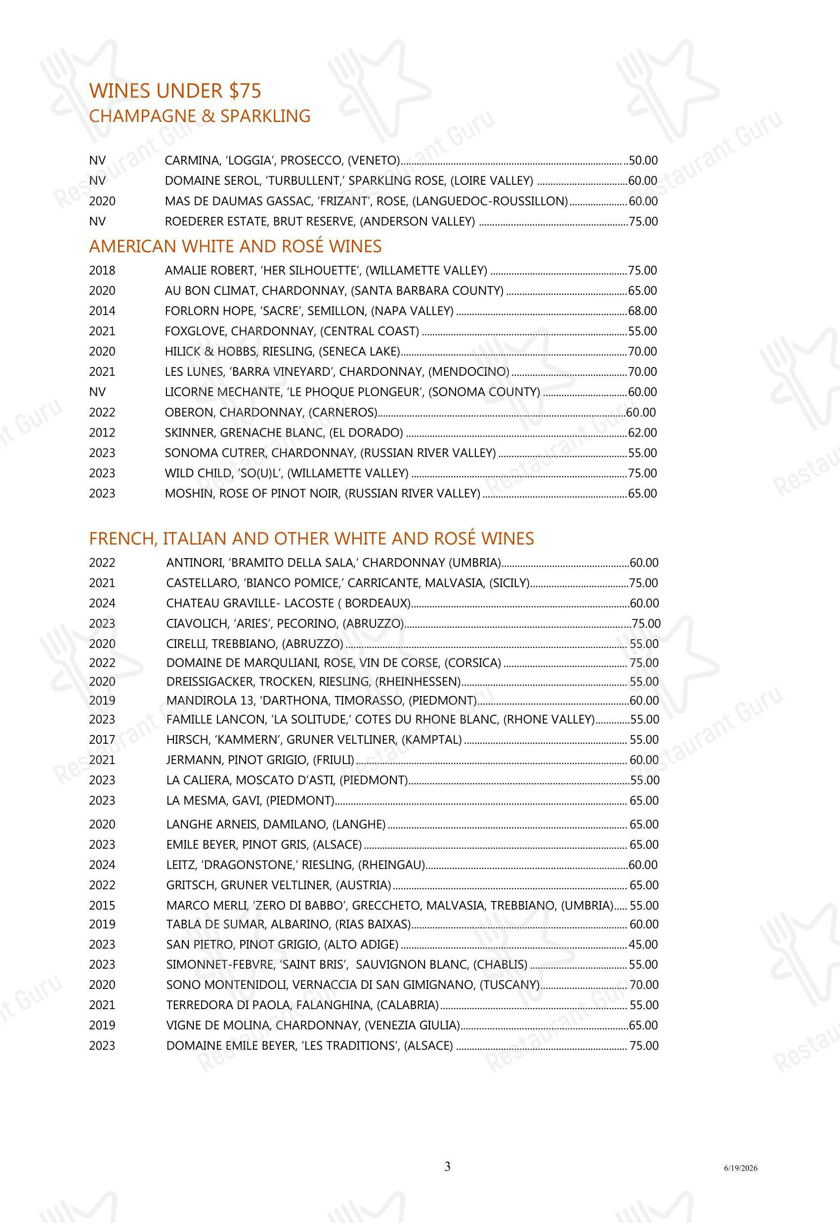 Boronia Catering Menu Pack ресторана Tony's в Хьюстоне