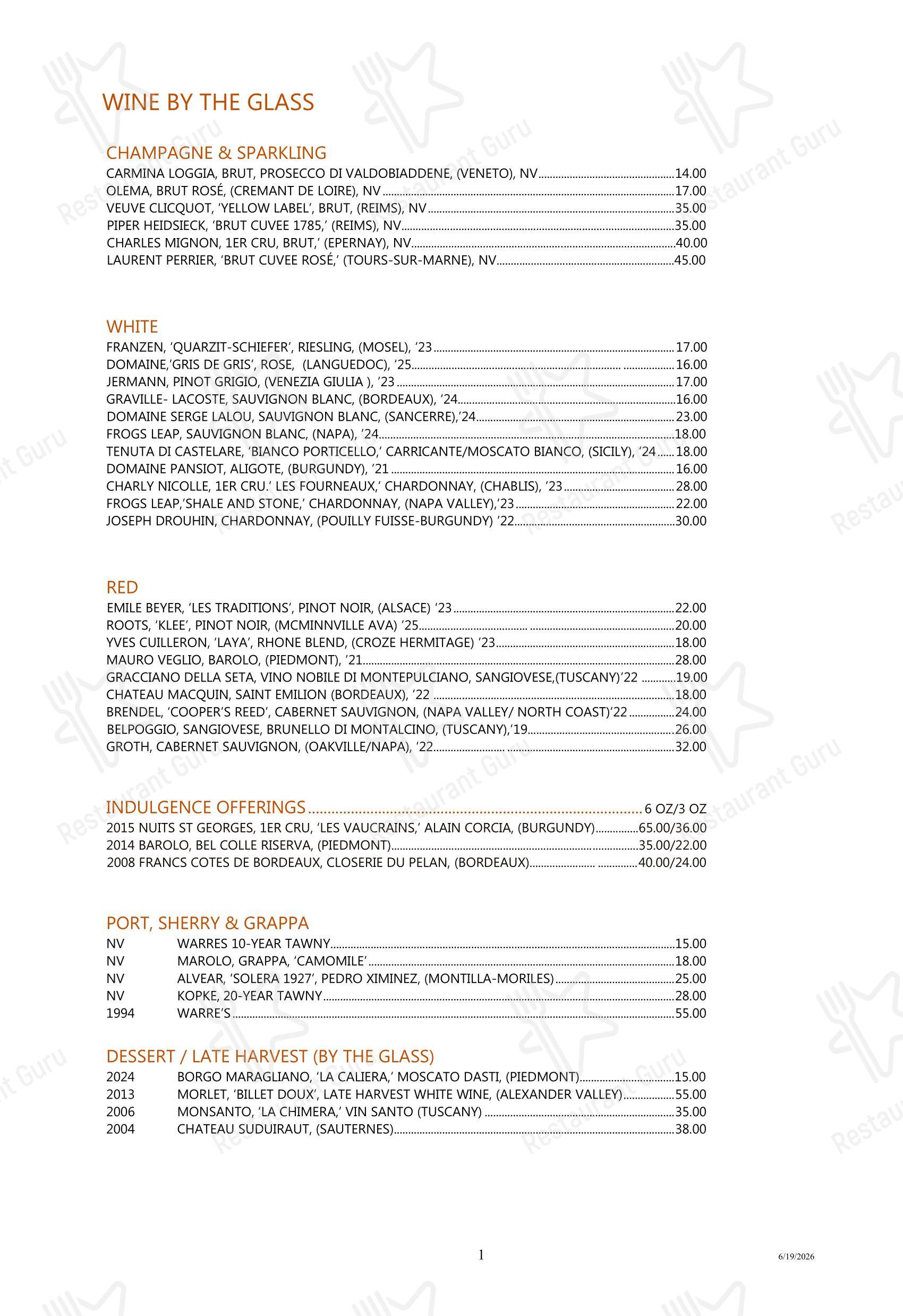 Boronia Catering Menu Pack ресторана Tony's