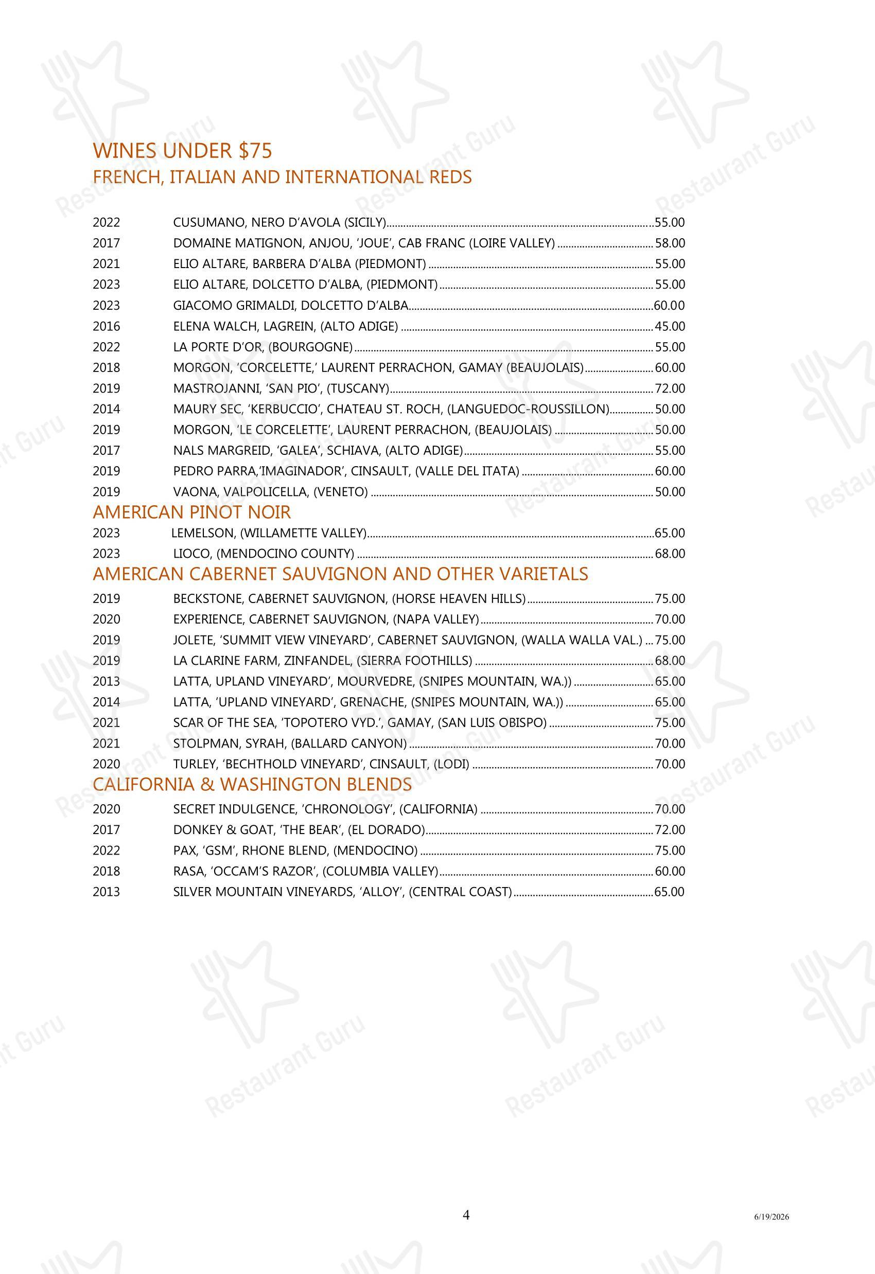 Меню ресторана Tony's - Boronia Catering Menu Pack