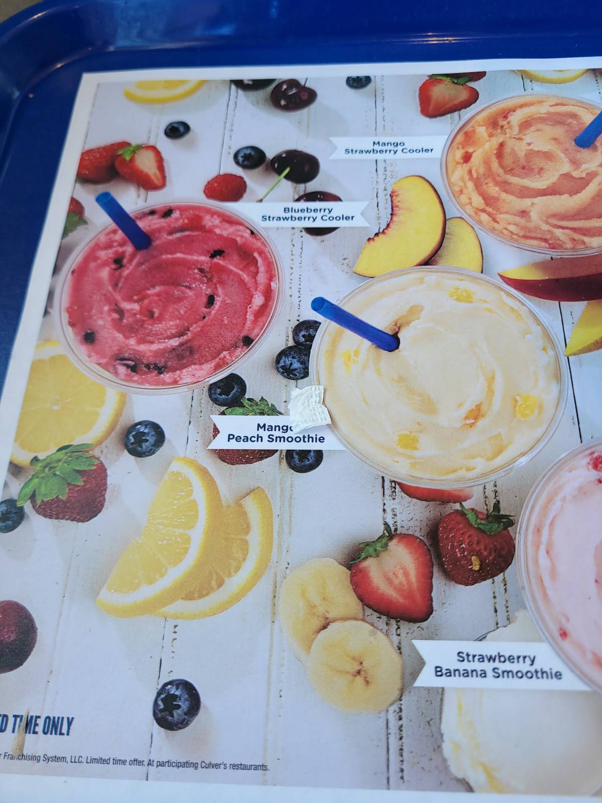Culver’s меню