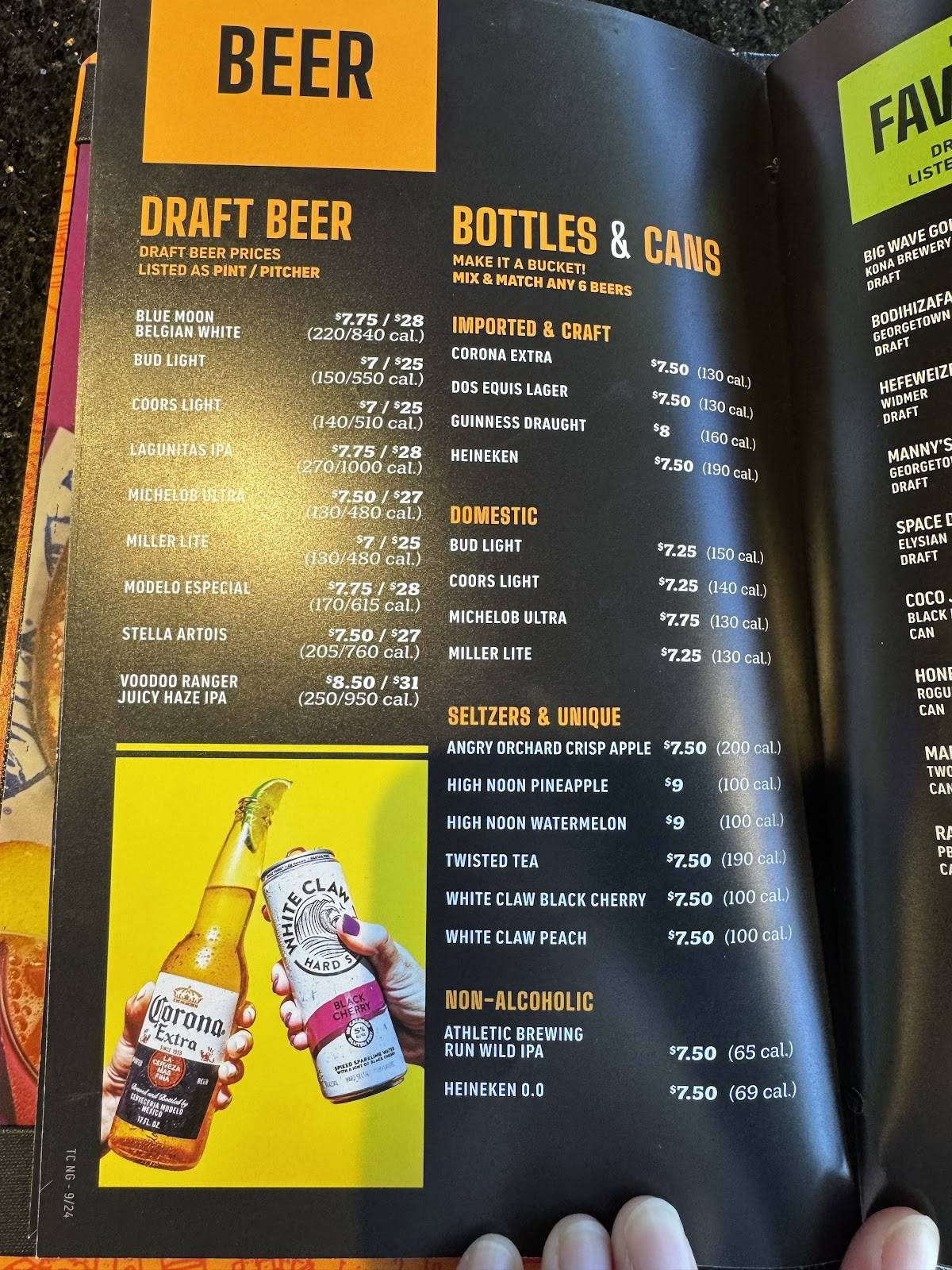 Topgolf Renton меню