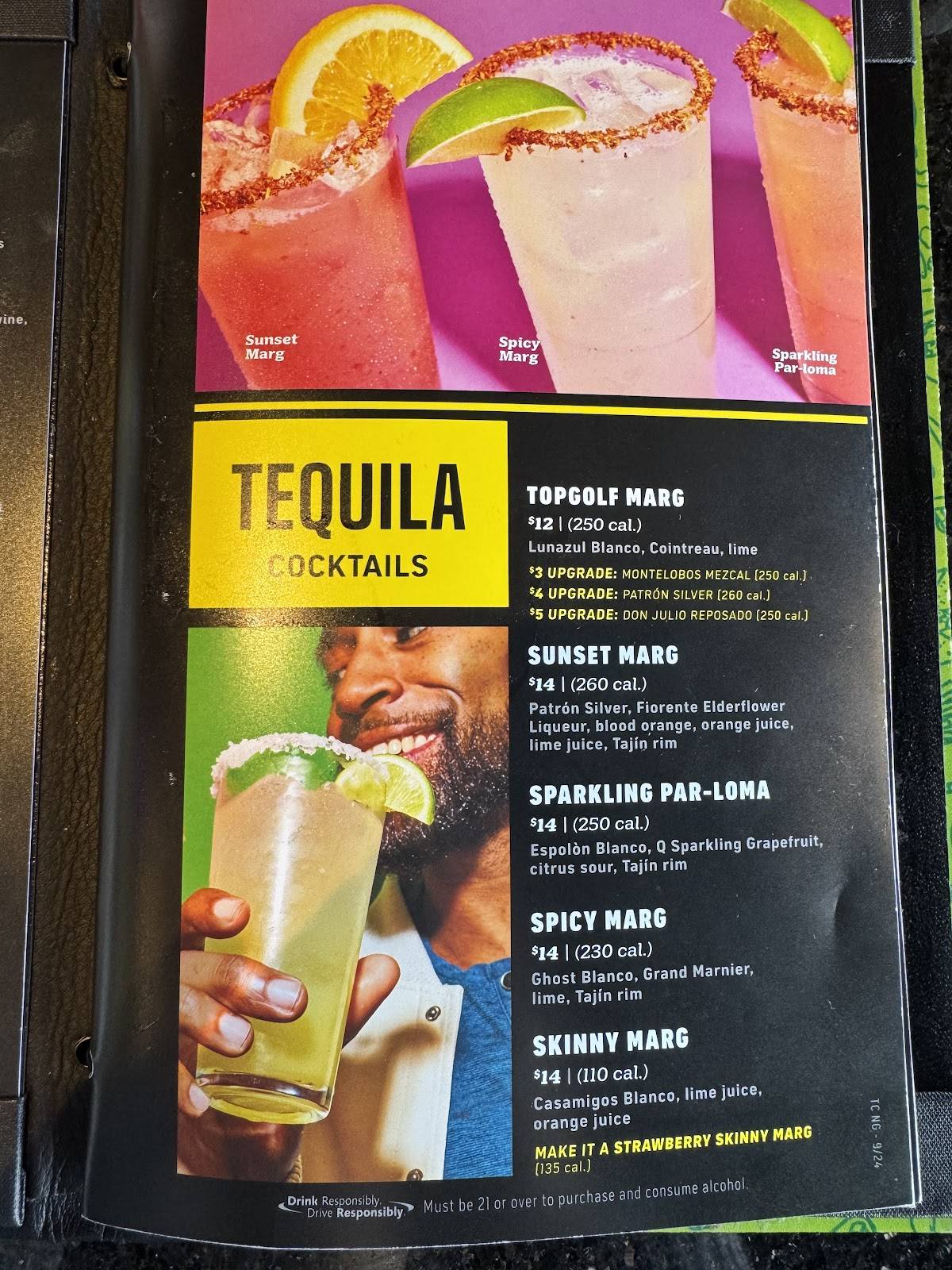 Topgolf Renton меню