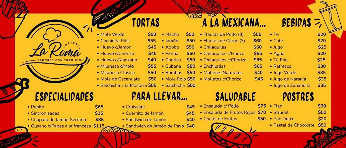 Tortería La Roma меню