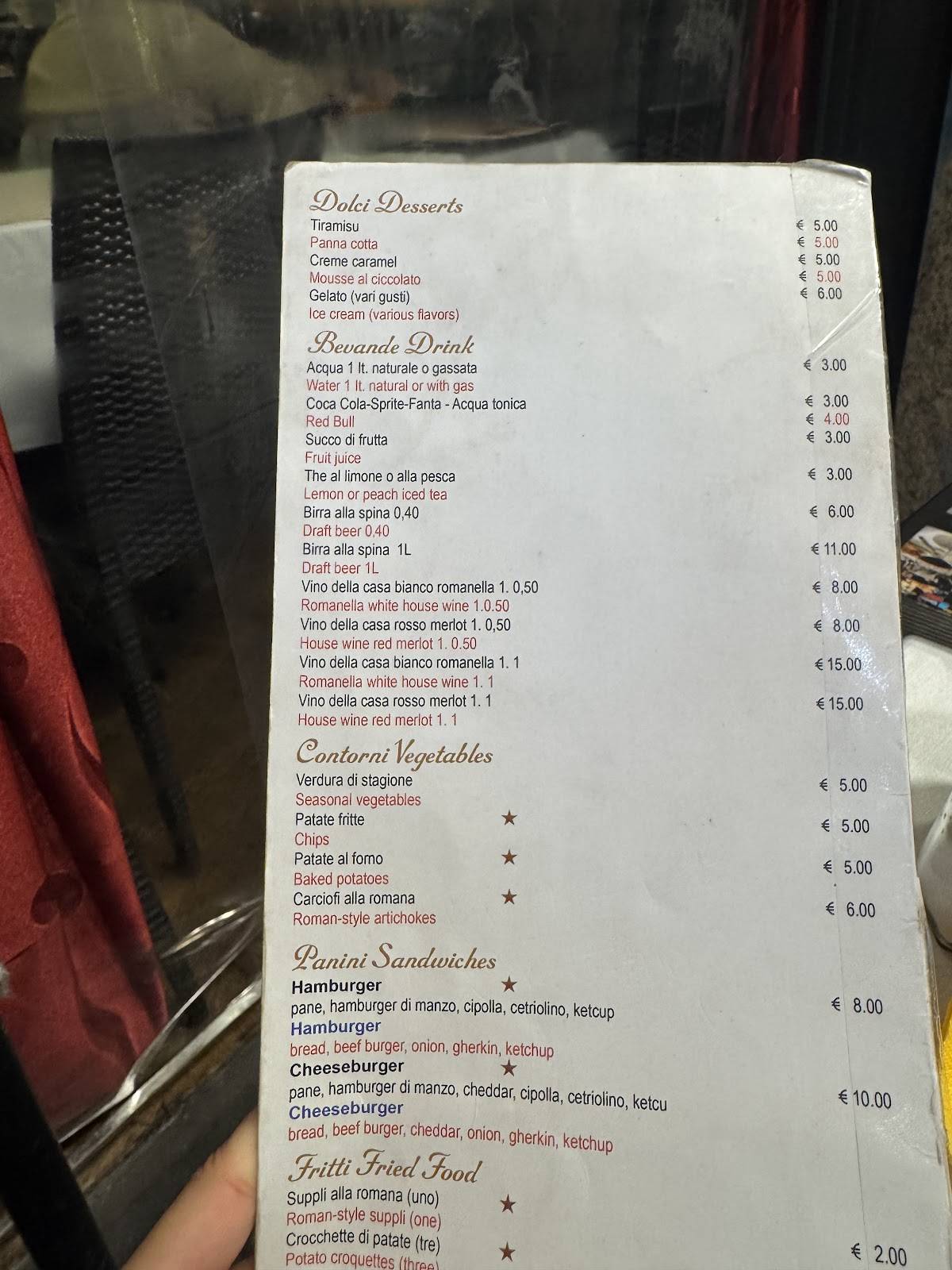Trattoria Manzoni меню