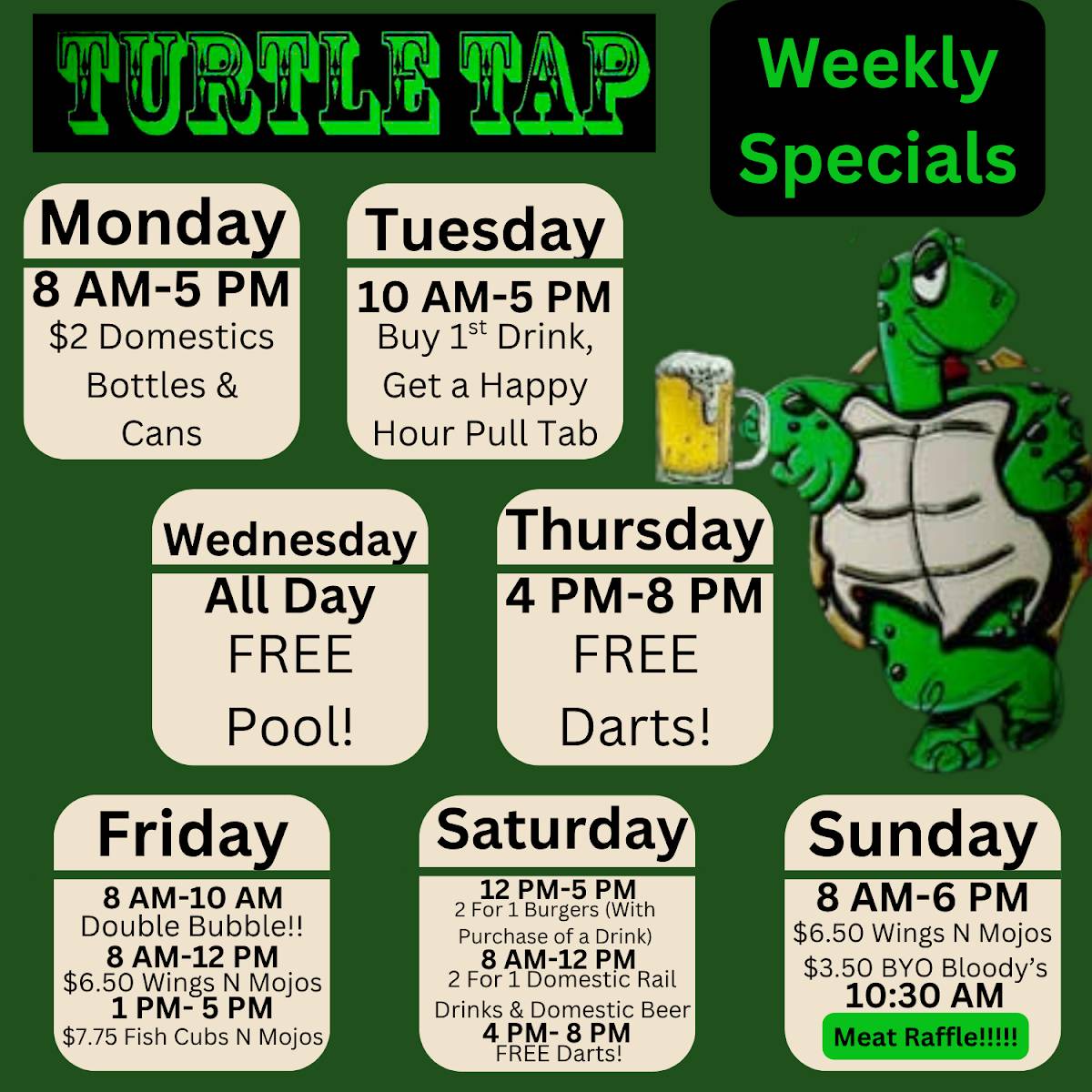 Turtle Tap меню