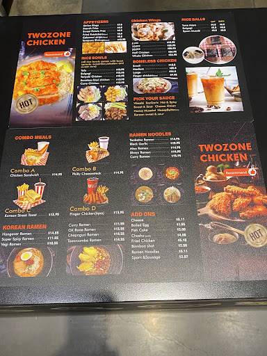 Twozone Chicken меню