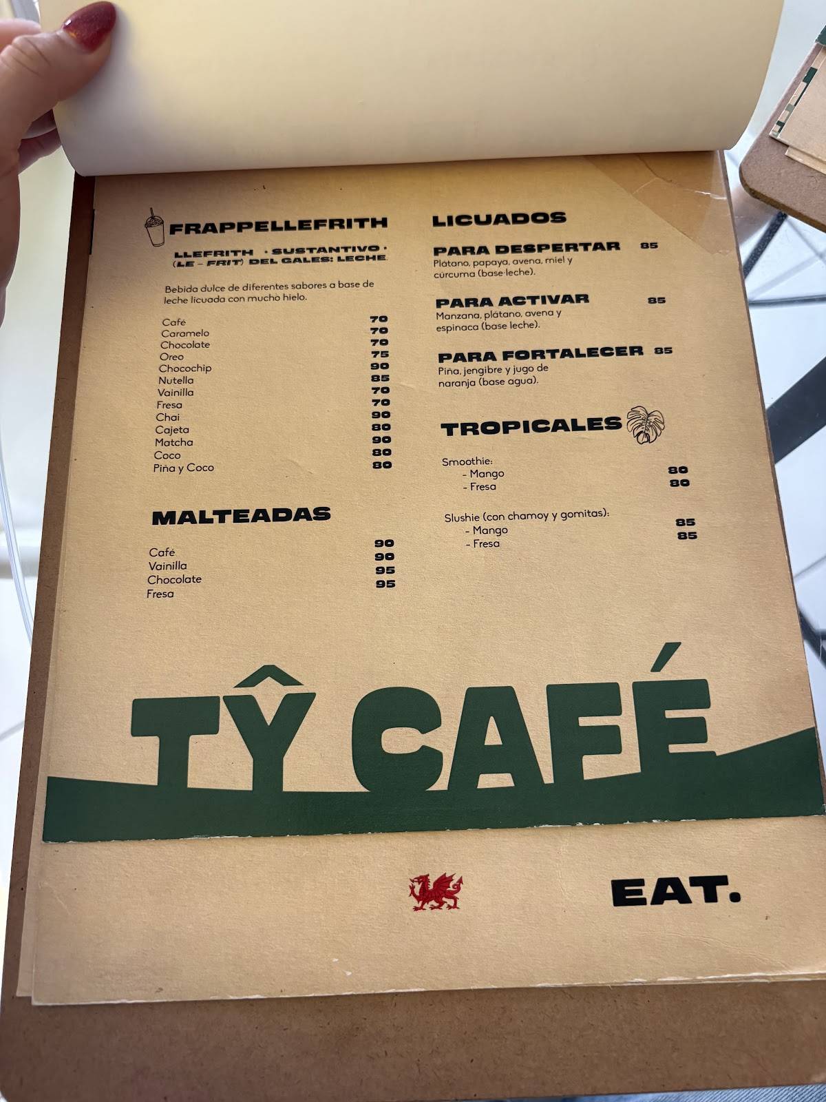 Tŷ Café меню