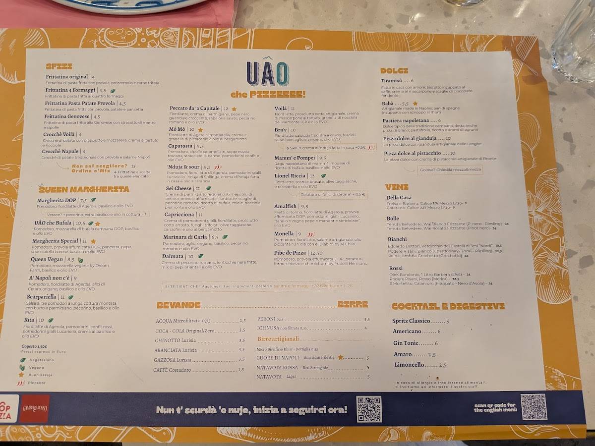UÂO PIZZA меню