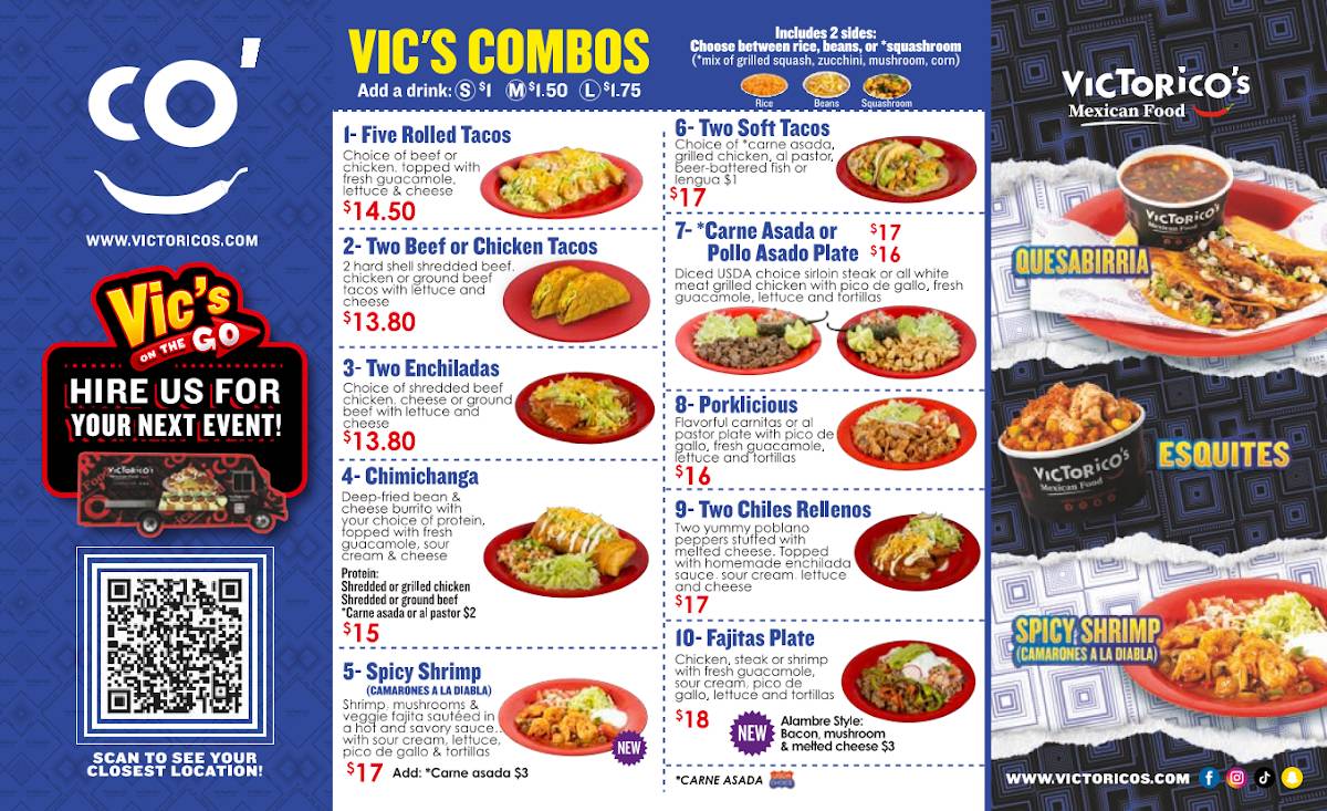 Victorico's Mexican food меню