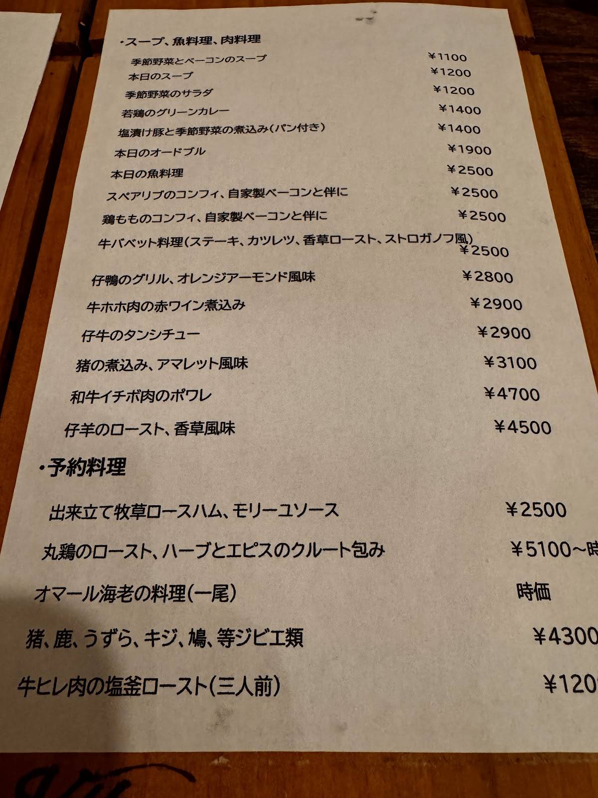 Village Rokko меню